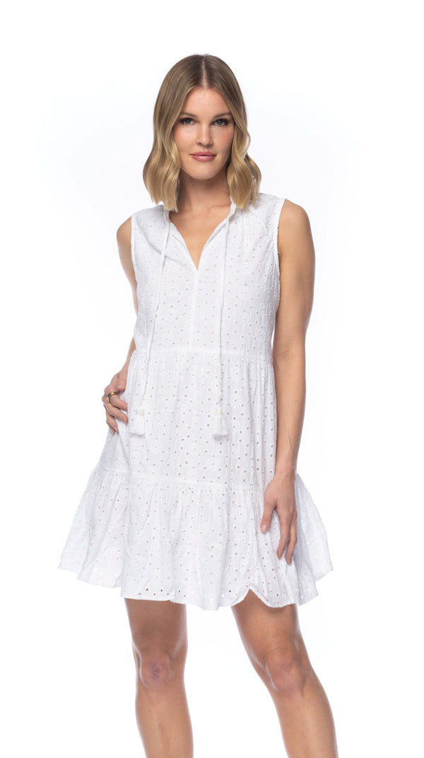 Hailey White Eyelet Dress