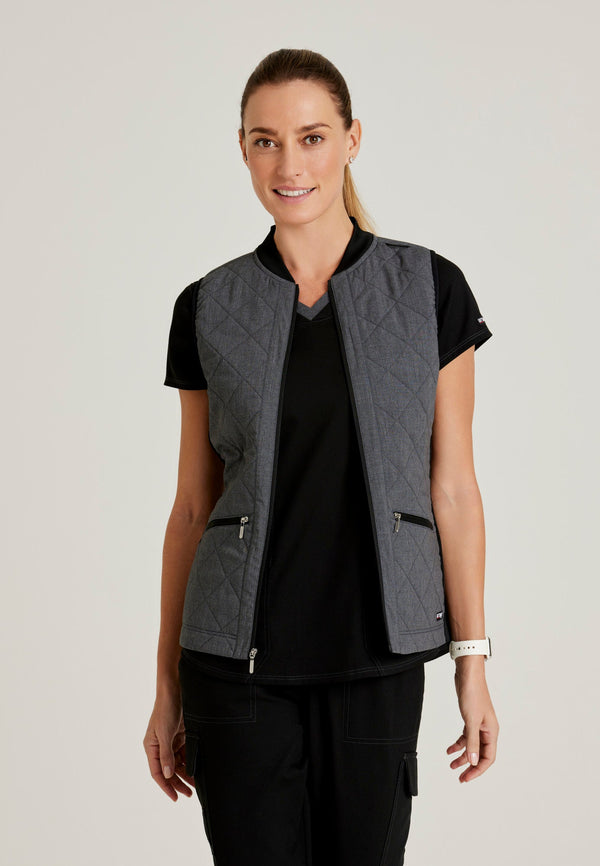 Cristina 2-Pocket Two-Toned Quilted Scrub Vest