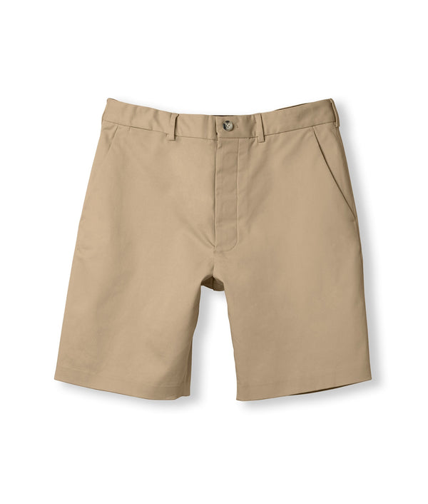 "Fordham" Flat-Front Easy-Care Twill Chino Shorts with Magnetic Closures