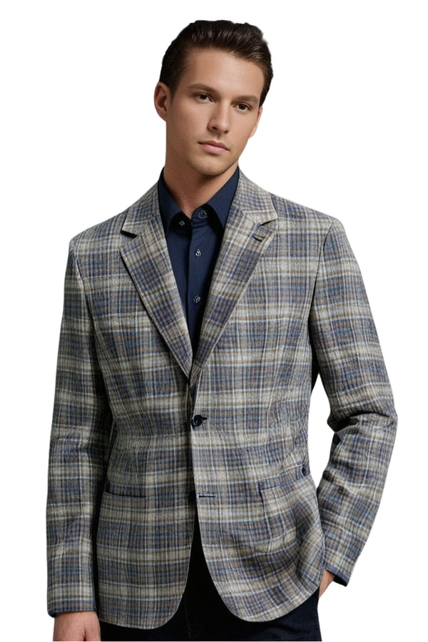 Plaid Linen Sport Coat