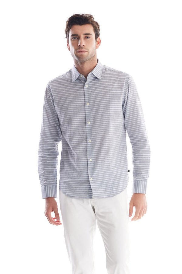 Striped Cotton Yarn Dyed Dress Shirt