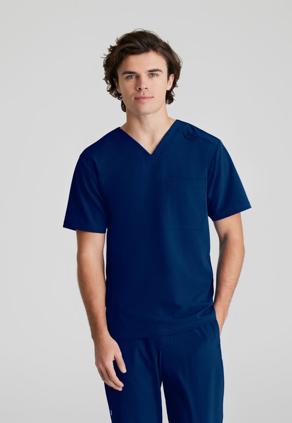 Render Single Pocket Banded V-Neck Scrub Top