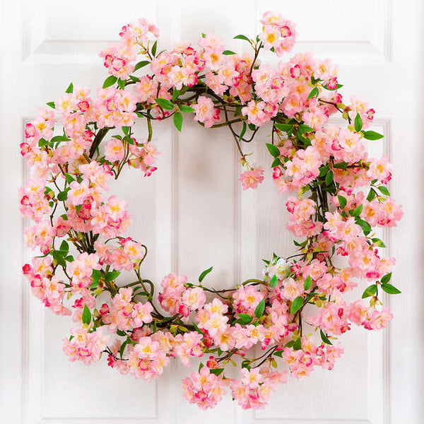 Faux 30” Cherry Blossom Wreath