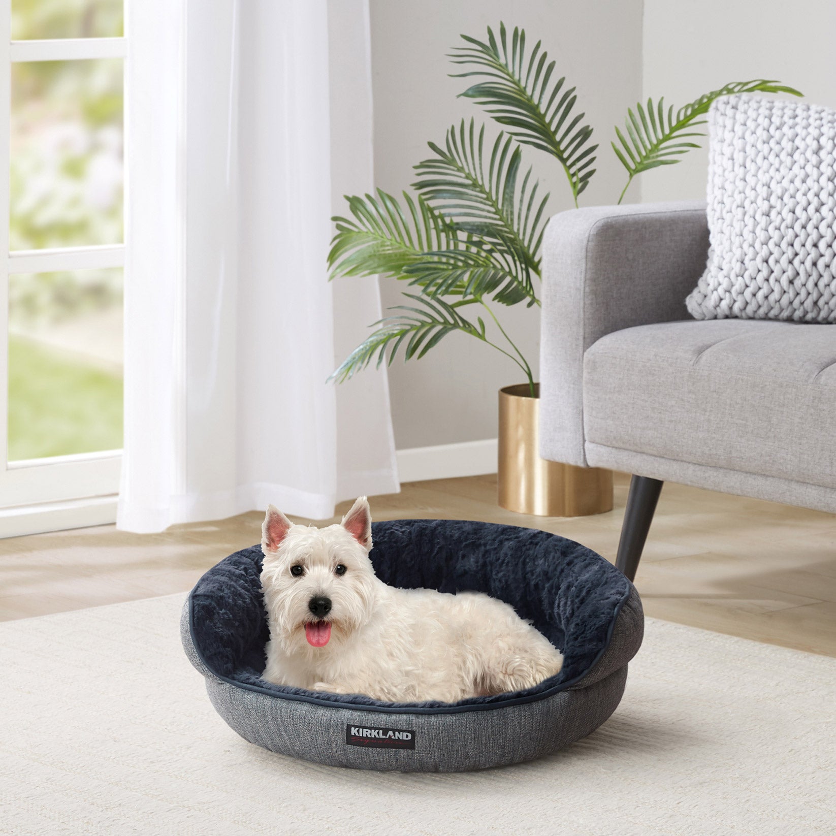 Bolster Cuddler Pet Bed, Charcoal Gray