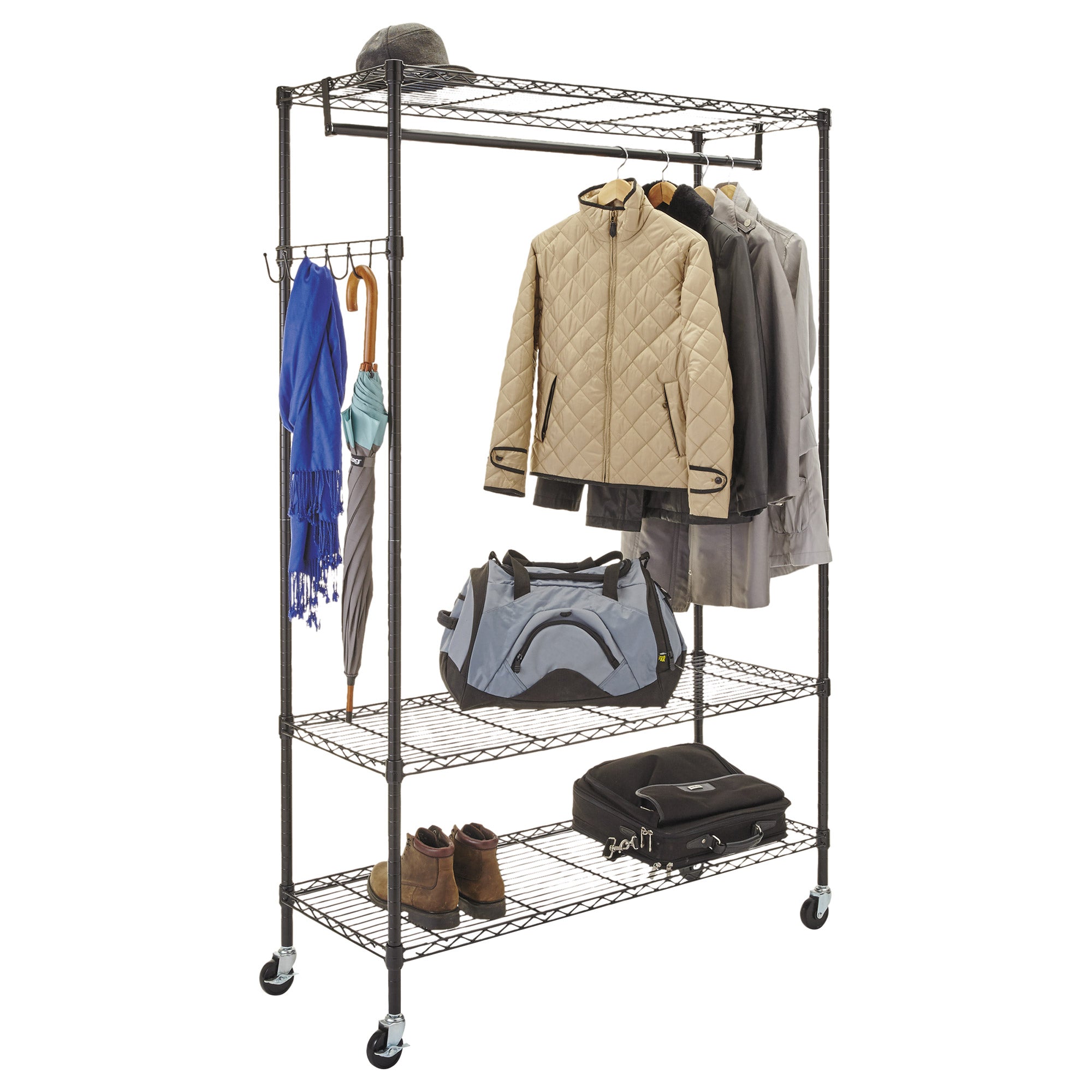 Alera Wire Garment Rack with Casters 48" X 18" X 75" NSF