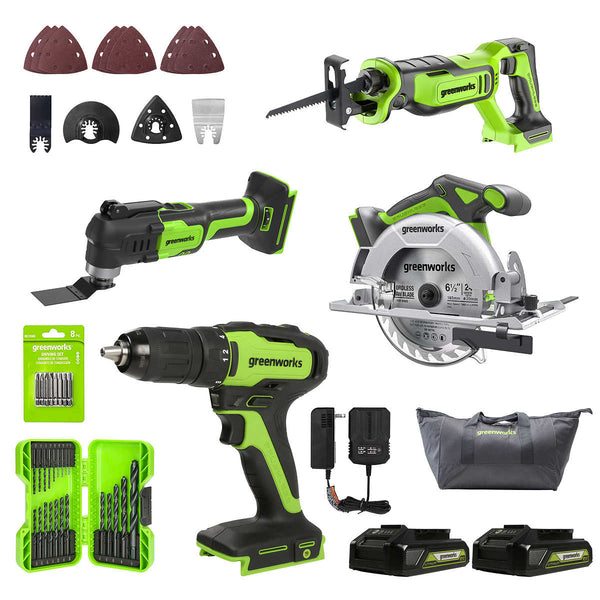 Greenworks 24V 4-piece Power Tool Combo Kit