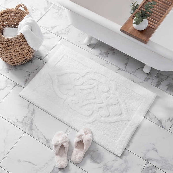 WelHome 100% Cotton Sculpted Bath Rug