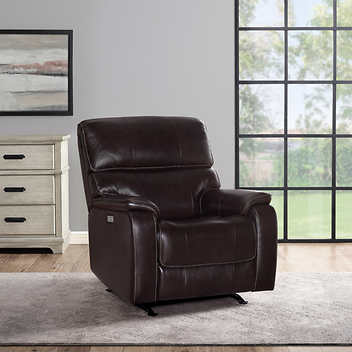 Barcalounger Columbia Leather Power Recliner with Power Headrest