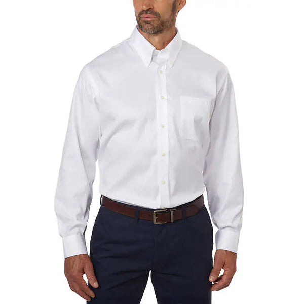 Kirkland Signature Men's Traditional Fit Dress Shirt - Exact Sleeve Length