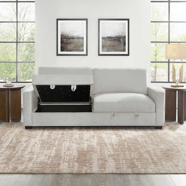 Thomasville Lambert Fabric Sofa with 2 Storage Seats