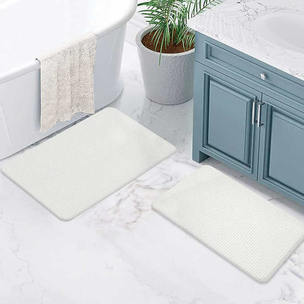 Mineral Spring Cotton Memory Foam 2-piece Bath Mat Set