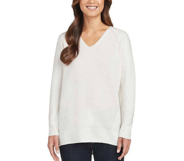 Ladies' Ribbed V-Neck Sweater