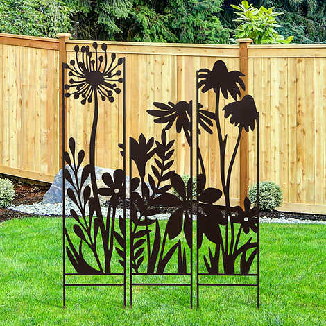 3-panel Garden Mural Stakes