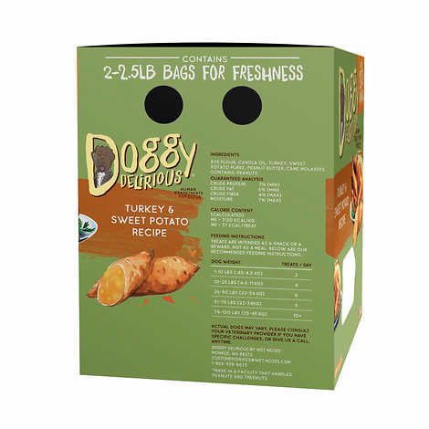 Doggy Delirious Turkey and Sweet Potato Flavor Dog Treats, 5 lbs