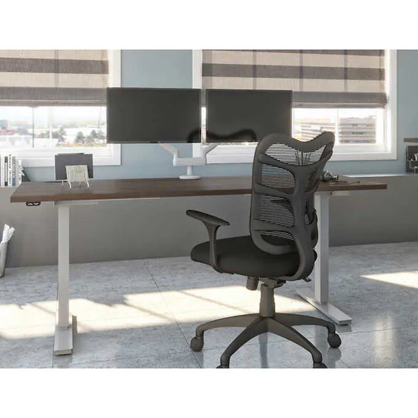 Bestar Upstand 30" x 72" Adjustable Height Desk and Monitor Arms