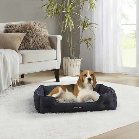 Kirkland Signature Tufted Cuddler Pet Bed, Indigo Pattern