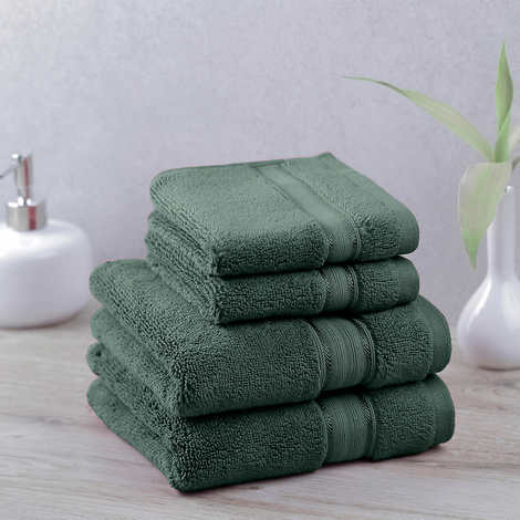 Purely Indulgent Egyptian Cotton Bath Towel 30 in x 58 in Hedge Green