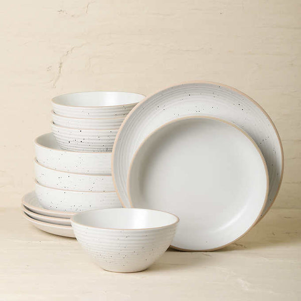 Stone + Lain Lauren 12-piece Stoneware Dinnerware Set