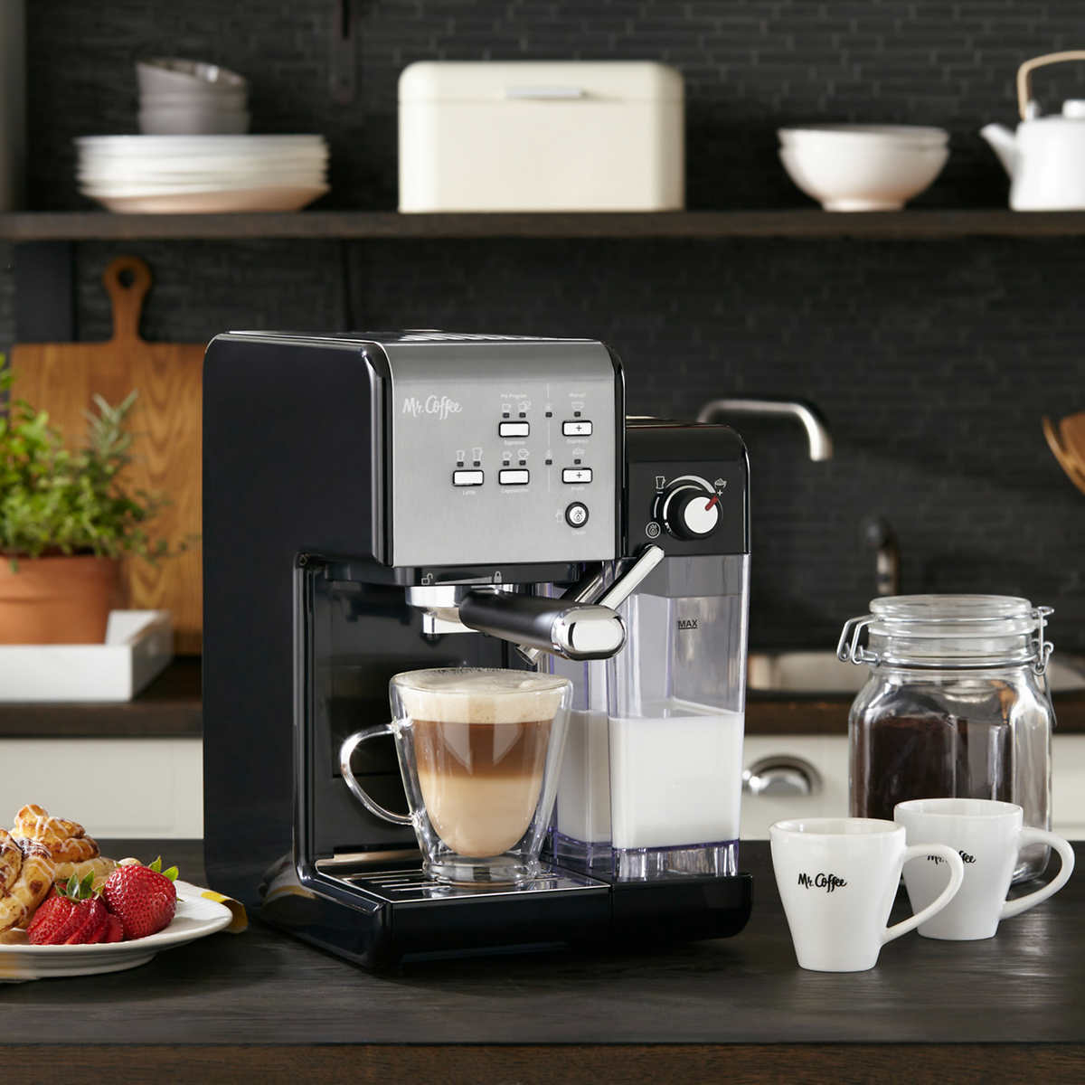 Mr. Coffee Programmable Espresso, Cappuccino, Coffee Maker With