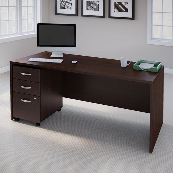 Bush Series C Manager's Desk in Mocha Cherry Finish Image