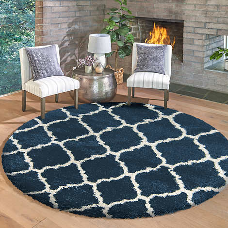 Thomasville Marketplace Luxury Shag Rugs, Round 7'10" x 7'10"