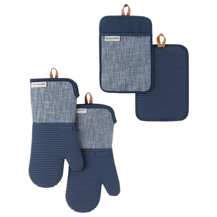 Chambray 4-Piece Mitt Set