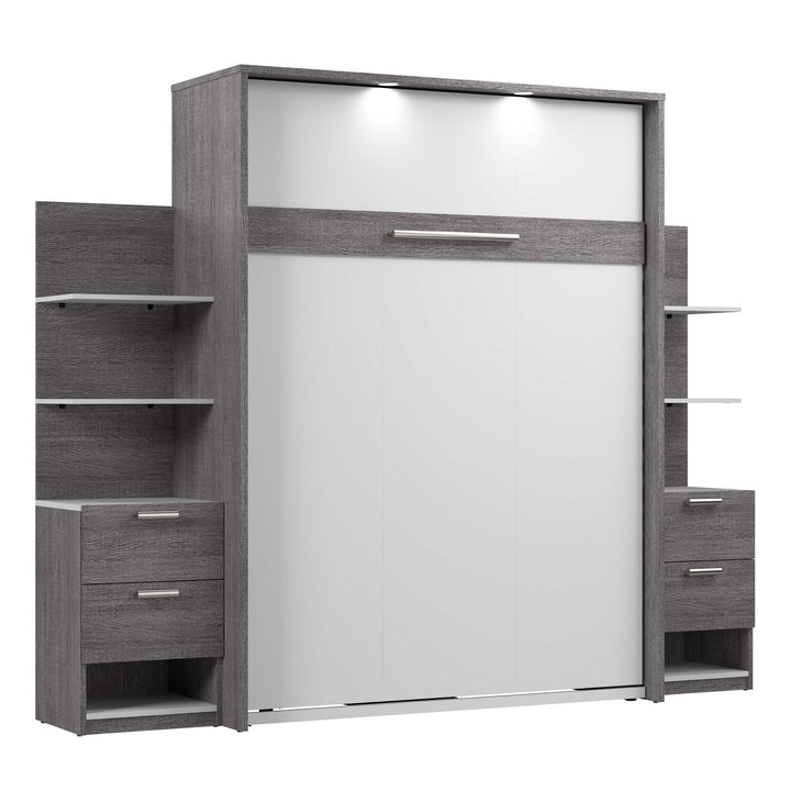 Cielo Queen Murphy Bed with Nightstands and Shelves