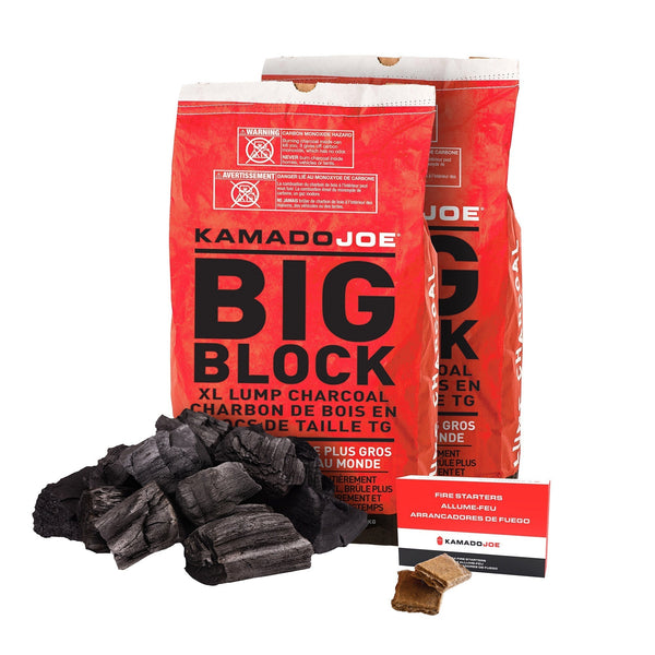 Big Block XL Lump Charcoal & Firestarter Bundle, 40 lbs Charcoal & 24 Firestarters