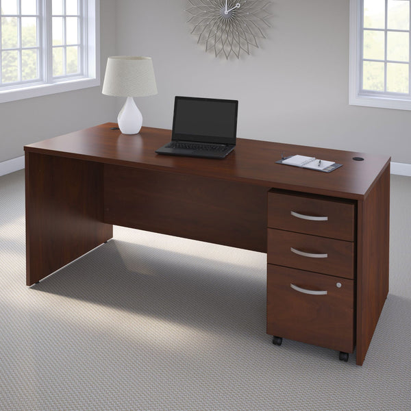 Business Office Pro Computer Desk with 3-Drawer Mobile Pedestal Image