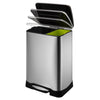 Neocube 50 Liter Dual Compartment 28 Liter and 18 Liter Stainless Steel Recycle and Trash Bin