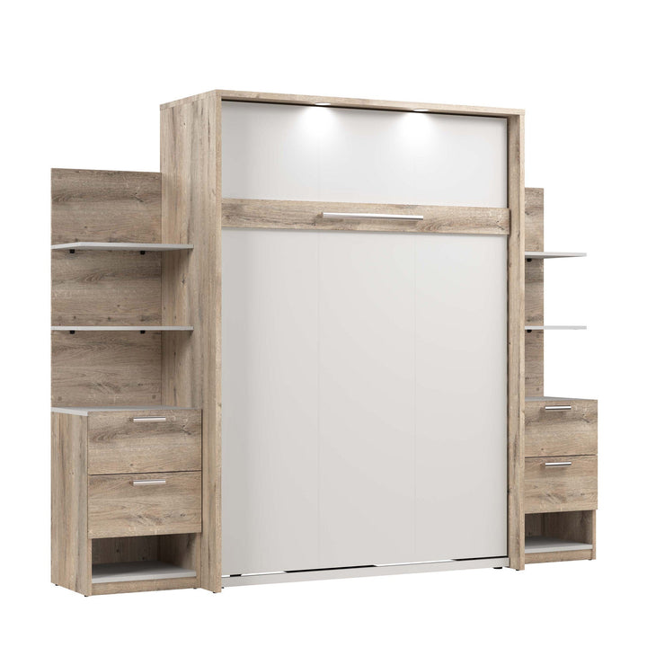 Cielo Full Murphy Bed with Nightstands and Floating Shelves