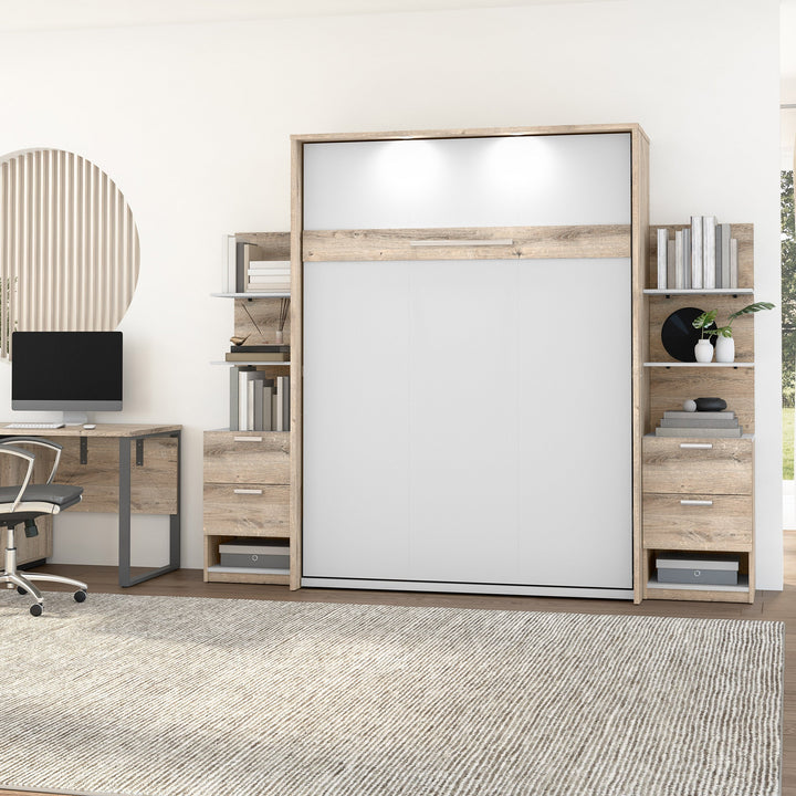 Cielo Queen Murphy Bed with Nightstands and Shelves