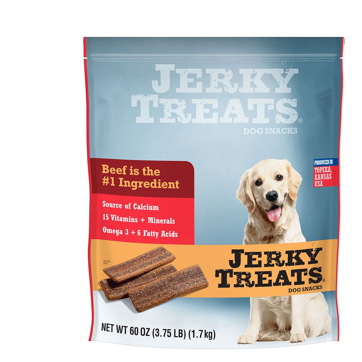 Jerky Treats American Beef Dog Snacks 60 oz, 2-count Image