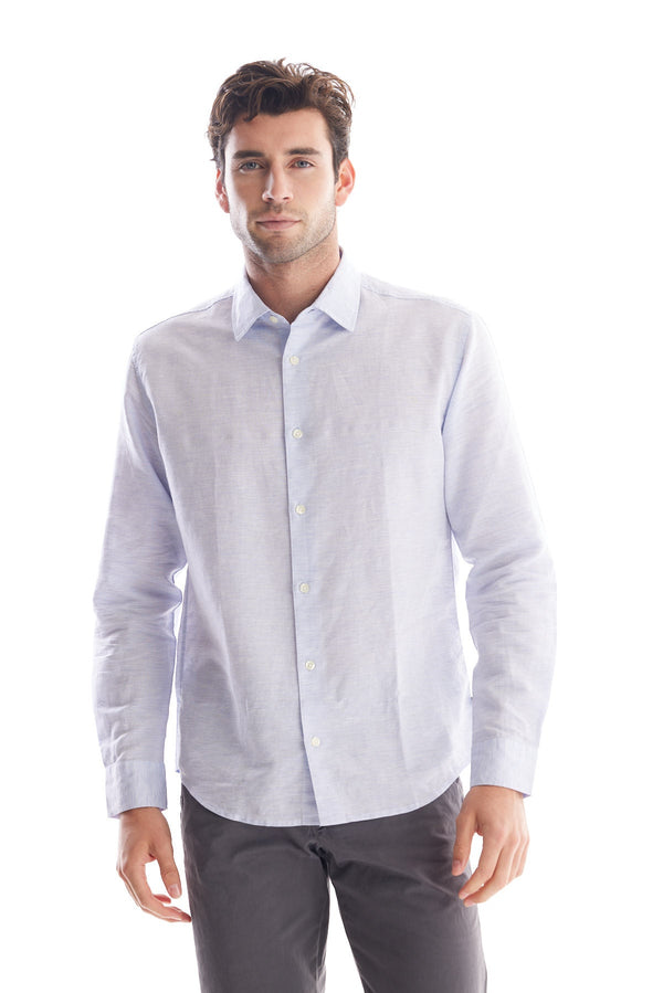 Solid Linen Dress Shirt