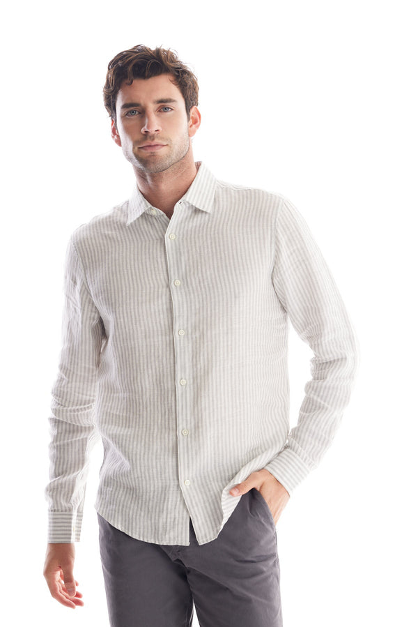 Striped Linen Dress Shirt