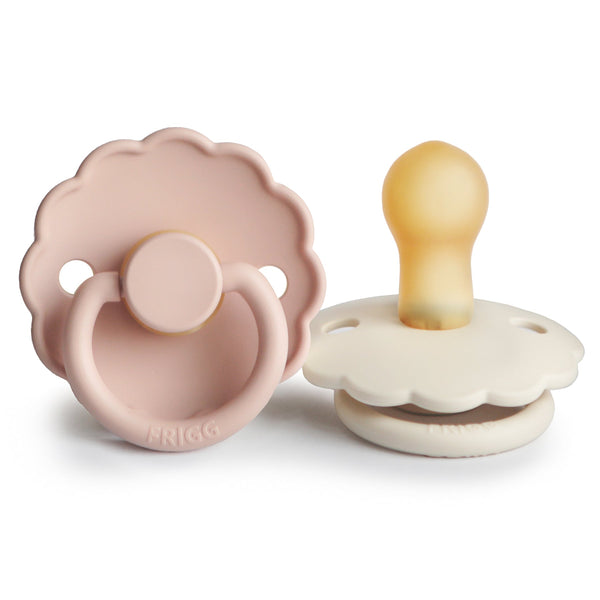 FRIGG Daisy Natural Rubber Pacifier 2-Pack (Blush/Cream)