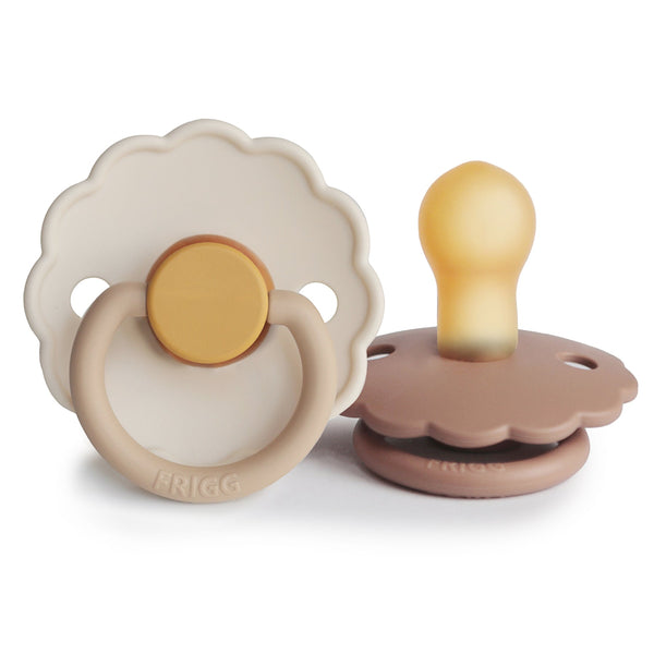 FRIGG Daisy Natural Rubber Pacifier 2-Pack (Chamomile/Peach Bronze)