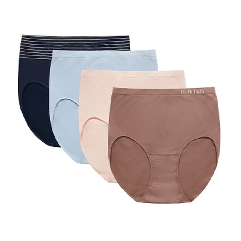 Ellen Tracy Essentials Womens Seamless Briefs 4-Pack Panties