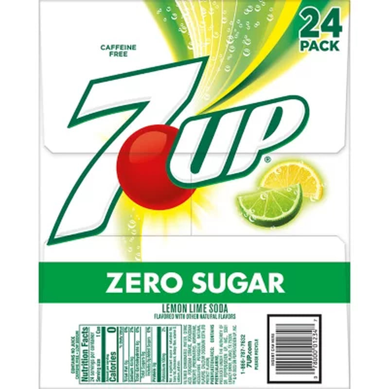 7UP Lemon Lime Soda, Naturally Flavored and Caffeine Free, 12 Fl Oz Cans  (pack of 12)