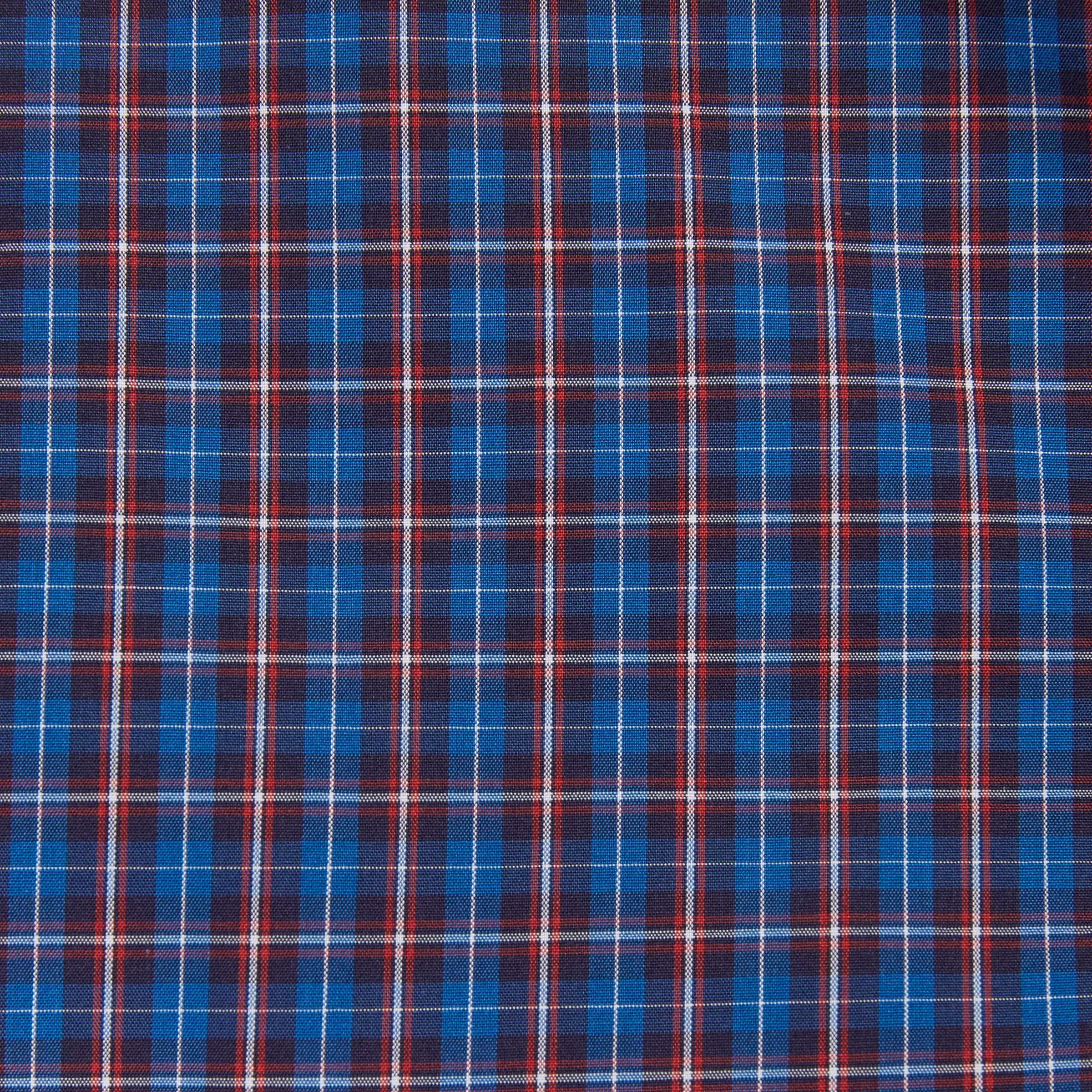 Men’S Traditional Fit Dress Shirt, Navy Blue Red Check
