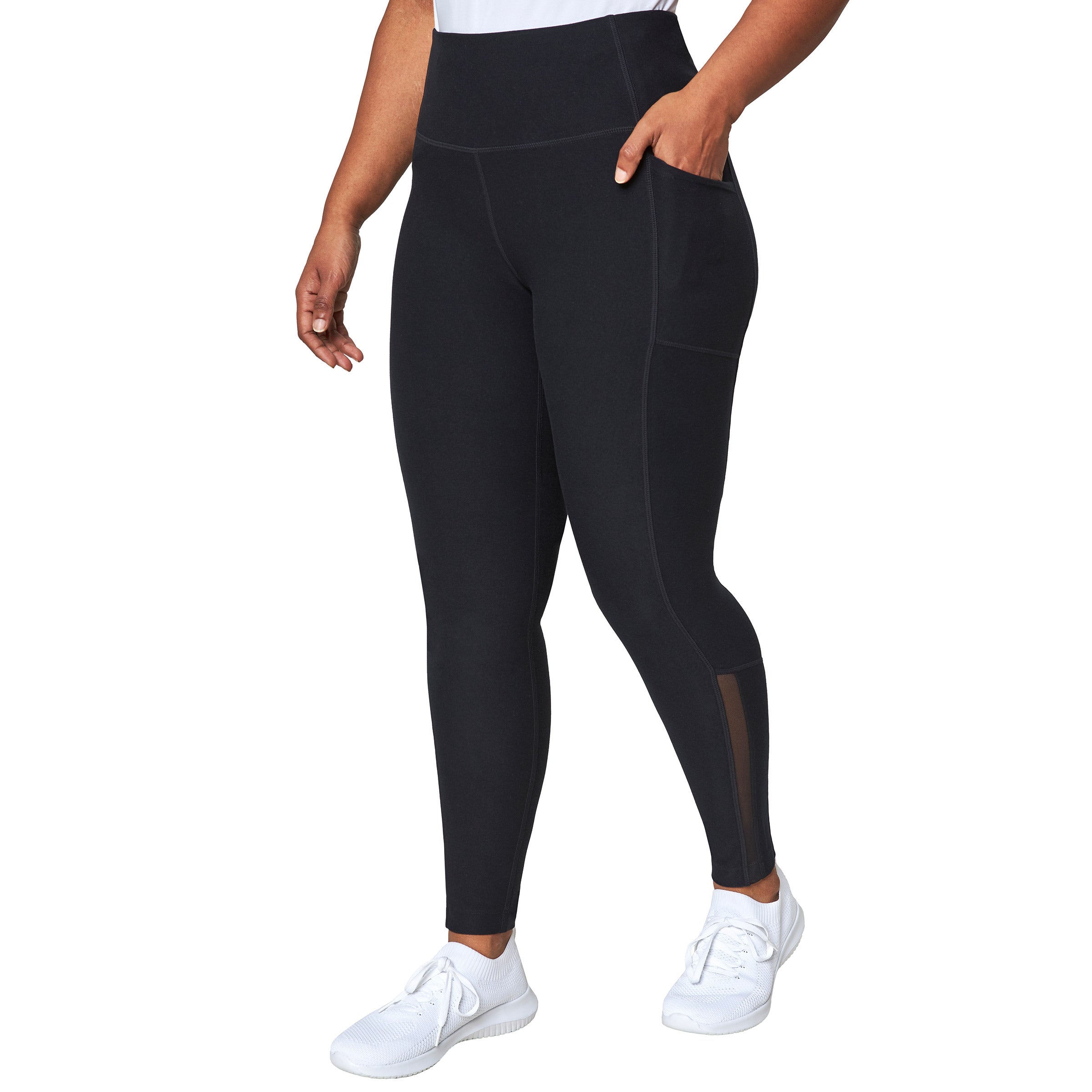 Mondetta Women's Workout Leggings with Small Back Zip Pocket